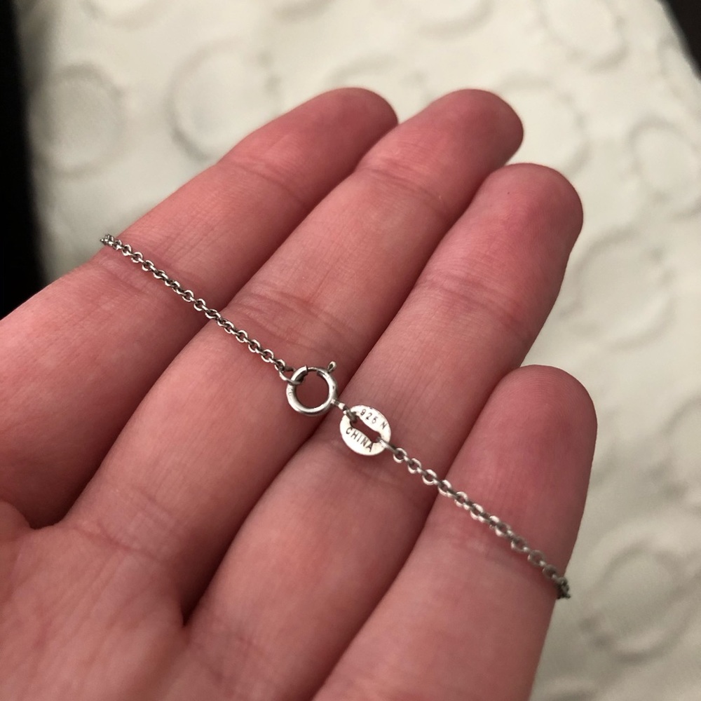 M Monogram Silver Necklace - Picture 4 of 7